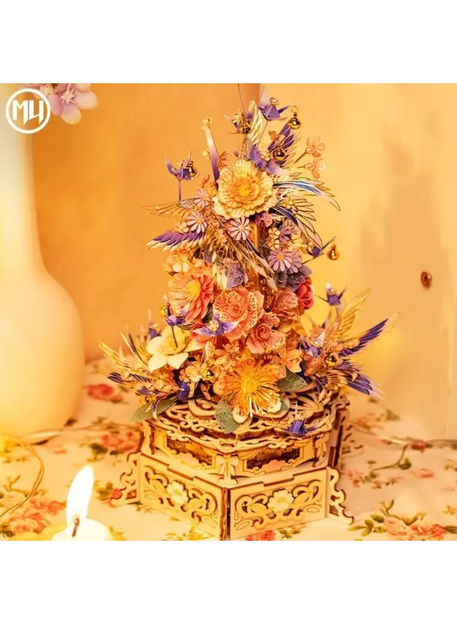 Drunken Flower DIY Metal Puzzle Music Box Rotating Table Model Ideal Gift - Image 5